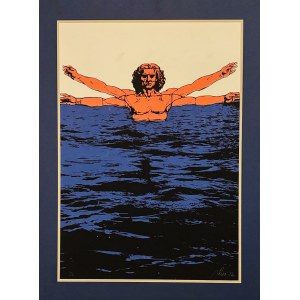 Fabrizio Plessi (b. 1940 ), Uomo Vitruviano nell'acqua (Vitruvian Man in Water) from Progetti 1972 series