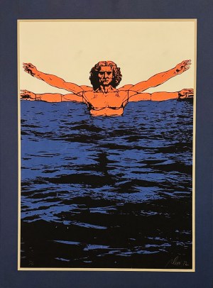 Fabrizio Plessi (ur. 1940 ), Uomo Vitruviano nell'acqua