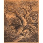 Ludwig Sprung (after J.E. Ridinger) A Woodland Hunting Scene: Foxes and Prey
