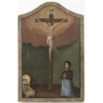 European School Mid-19th Century Woman in Prayer Before Christ