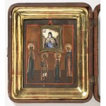 19th Century Russian Family Icon with Central Finift Miniature