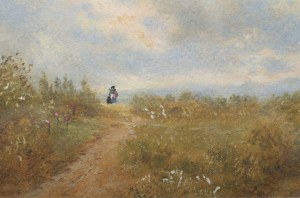 Franz Alt (Austrian 1821-1914) Rural Landscape with Figure