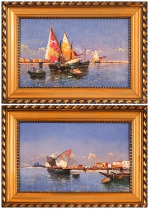 Georg Fischhof (1859-1914) Pair of Maritime Scenes