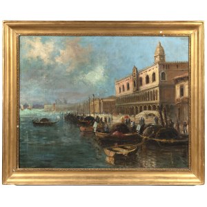 European School 19th century Panoramic View of the Doge's Palace and Riva degli Schiavoni, Venice