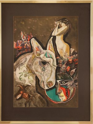 Josef Liesler (1912-2005). Surrealist Composition with Figures and Animal Forms