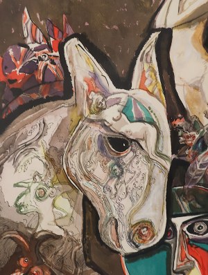 Josef Liesler (1912-2005). Surrealist Composition with Figures and Animal Forms