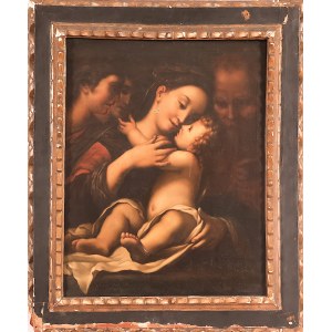 EUROPEAN SCHOOL (19TH CENTURY) . The Holy Family (Madonna and Child with Saint Joseph and Young Saint John the Baptist)