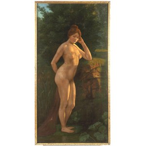 German School, 19th Century. Study of a Nude at the Water's Edge