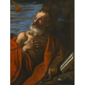 Maître bolonais du XVIIe siècle, Maître bolonais du XVIIe siècle . Le Saint Jérôme entend les trompettes du Jugement dernier.