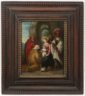 ATTRIBUTED TO FRANS FRANCKEN THE YOUNGER (ANTWERP 1581 - 1642), ATTRIBUTED TO FRANS FRANCKEN THE YOUNGER (ANTWERP 1581 - 1642) . The Adoration of the Magi .