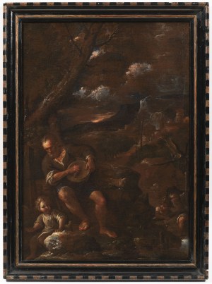 Attributed to Luca Giordano Naples (1634 -1705). The Basket Weaver and his Children