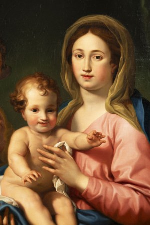Anton Raphael Mengs (1728 - 1779) . Attributed- MADONNA WITH THE CHILD AND TWO ANGELS