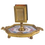 Victorian Ormolu and Porcelain Match Striker.