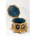 Monumental Neoclassical Jewelry Casket with Pietra Dura Inlays