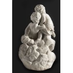 Italian Sculptor of the 19th Century. A Pair of Putti on a Shell Base