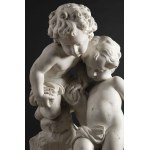 Italian Sculptor of the 19th Century. A Pair of Putti on a Shell Base