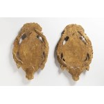 Pair of Wall Carvings, circa 1800 . Depicting the Virgin and Child, and a Female Saint