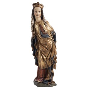 A Magnificent Standing Female Saint. High Gothic circa 1420/30