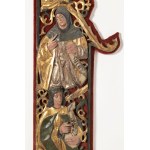 Tyrol, około 1520 r. Para polichromowanych płaskorzeźb z drewna