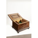 A Fine 19th-Century European Marquetry and Mother-of-Pearl Inlay Tea Caddy or Vanity Box