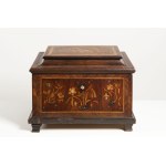 A Fine 19th-Century European Marquetry and Mother-of-Pearl Inlay Tea Caddy or Vanity Box