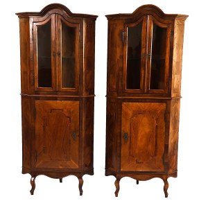 A Pair of Neo-Baroque Corner Cabinets