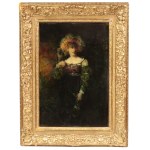 Henryk Piatkowski (1853 - 1932), Girl with a parrot