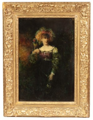 Henryk Piątkowski (1853 - 1932), Dziewczyna z papugą