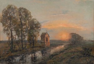 Wiktor Korecki (1890 - 1980), Zachód słońca przy kapliczce