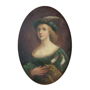 Joanna Wyszomirska-Tiunin (1922 - 2015), Dame mit Baskenmütze und Feder