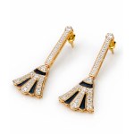Earrings with diamonds and enamel
