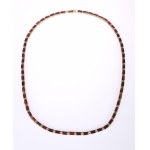 Gold necklace with garnets