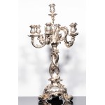 Pair of rococo silver candelabra, Germany 19th century.
