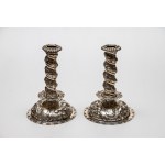 Pair of silver candlesticks, Germany 19th century.