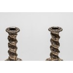 Pair of silver candlesticks, Germany 19th century.