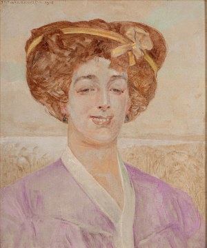 Jacek MALCZEWSKI (1854 - 1929), Portret Michaliny Wierusz Kowalskiej - Grabowskiej, 1910