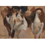 Wojciech KOSSAK (1856 - 1942), Studium gęsi, 1925