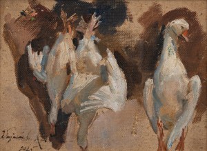 Wojciech KOSSAK (1856 - 1942), Studium gęsi, 1925