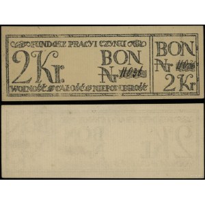 Poland, Labor and Deed Fund, voucher for 2 crowns, [1916-1918].