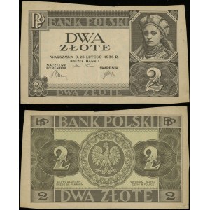 Polska, 2 złote, 26.02.1936, niedokończony druk