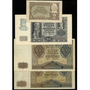 Polska, zestaw 4 banknotów, 1940-1941