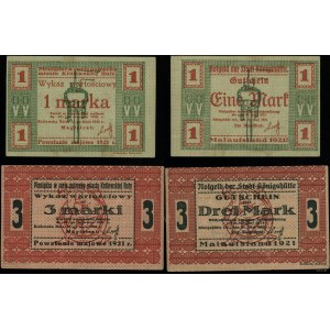Silesia, plebiscite vouchers - Third Silesian Uprising, for 1 and 3 marks, 31.05.1921