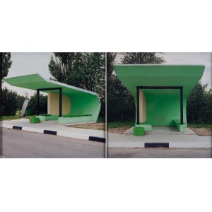 Nicolas Grospierre (b. 1975), Bus Stop No. 9, from the series Lithuanian Bus Stops (diptych), 2004