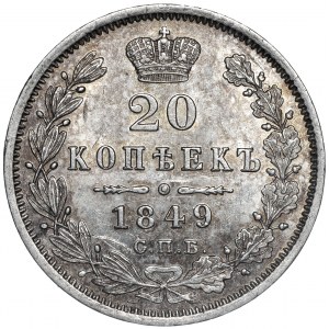 Rosja, Mikołaj I, 20 kopiejek 1849 - proof like