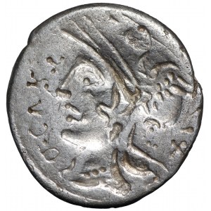 Republika Rzymska, Cn. Domitius, Q. Curtius, M. Iunius Silanus, Denar - brockage
