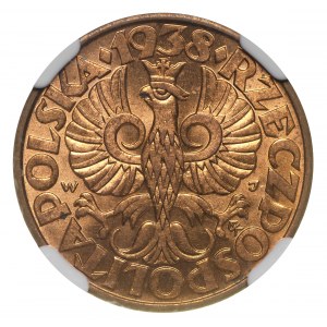 II Rzeczpospolita 5 groszy 1938 NGC MS64 RD