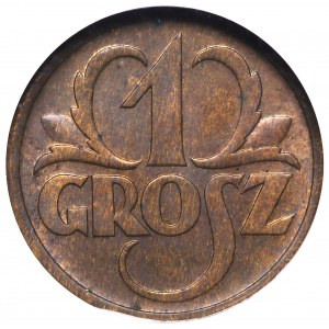  II Rzeczpospolita 1 grosz 1935 NGC MS63 RB