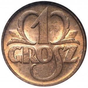  II Rzeczpospolita 1 grosz 1937 NGC MS64 RB