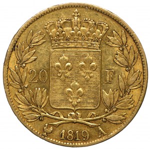 Francja, Ludwik XVIII, 20 franków 1819 A