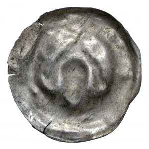 Brakteat, II połowa XII wieku, głowa na wprost